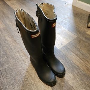 Hunter Tall Black Adjustable Rain Boots